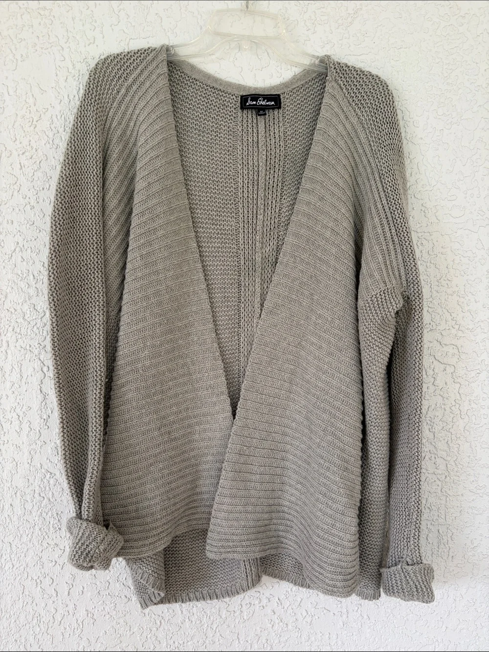 Sam Edelman grey Open-Front Knit Cardigan size M